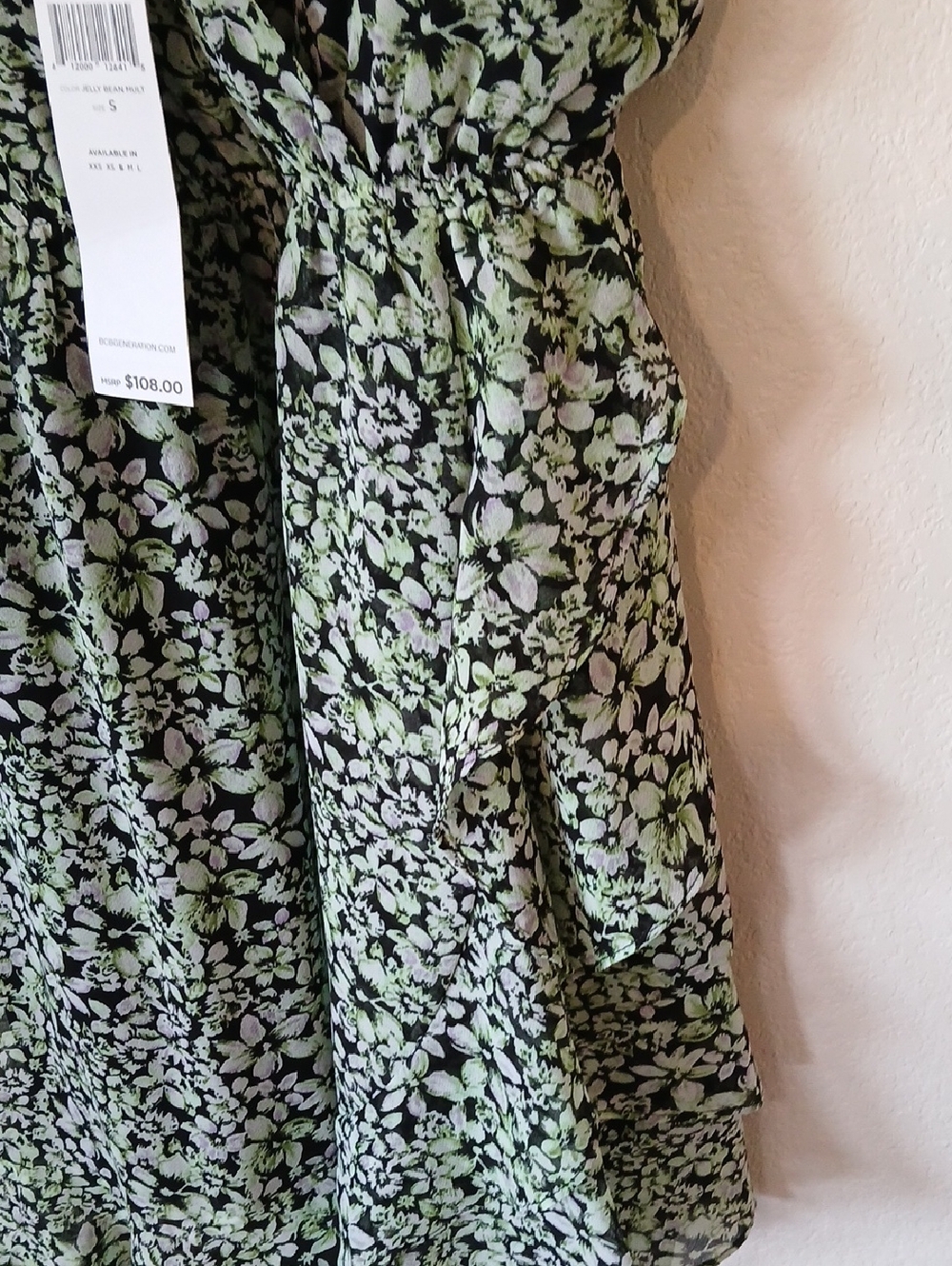 BCBGeneration Floral Ruffle Spaghetti Tank Top Mini Dress NEW - Picture 4 of 6